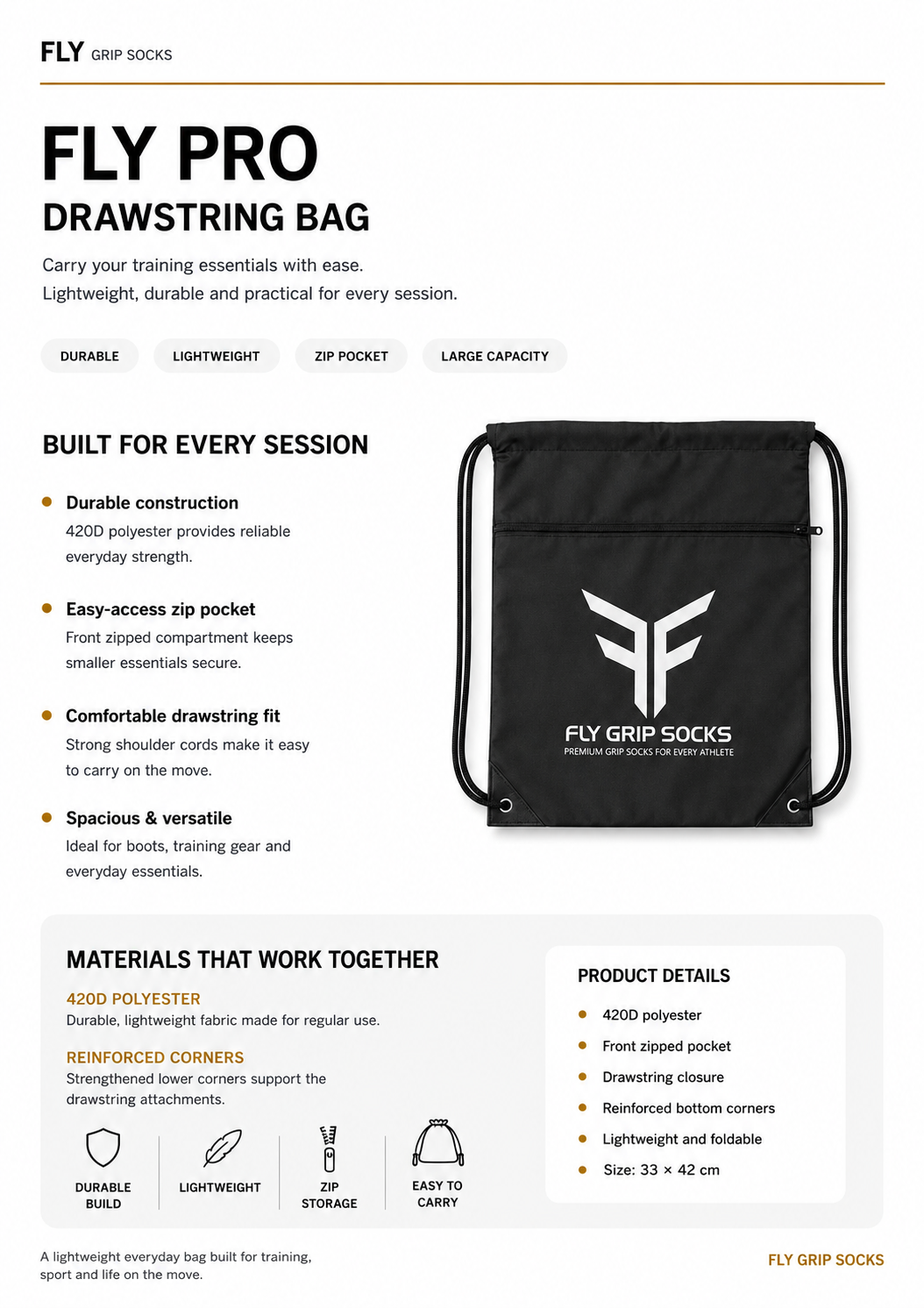 Fly Pro drawstring bag