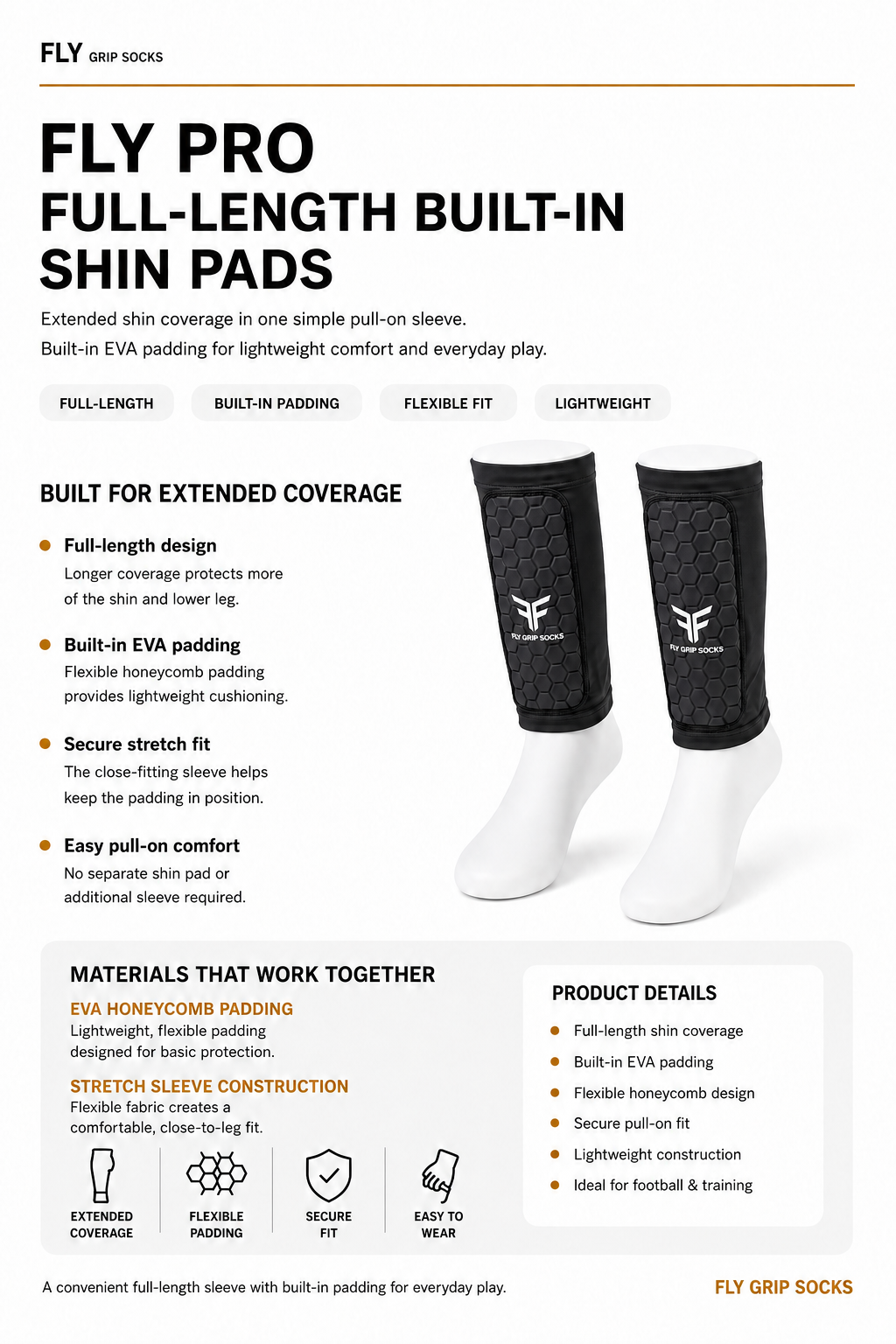 Fly Pro Full Length Built In Shin Pad