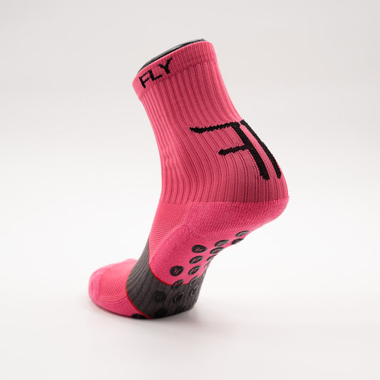 Pink Fly Grip Socks