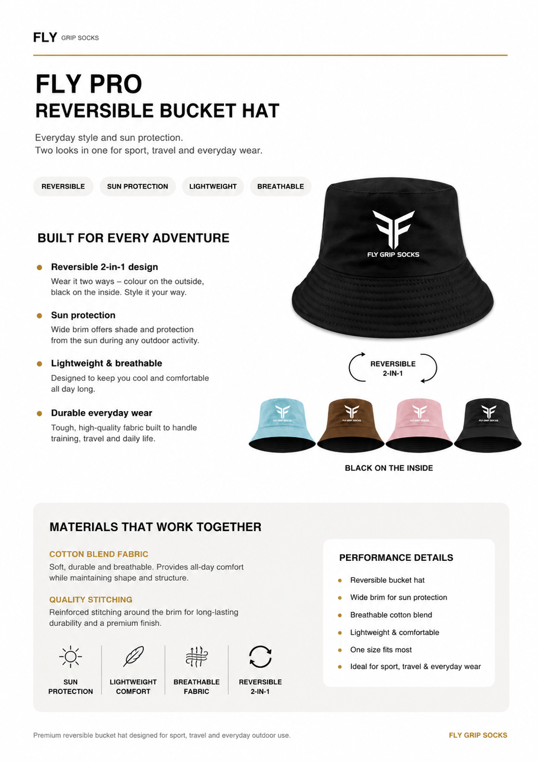 Fly Pro Reversible Bucket Hat