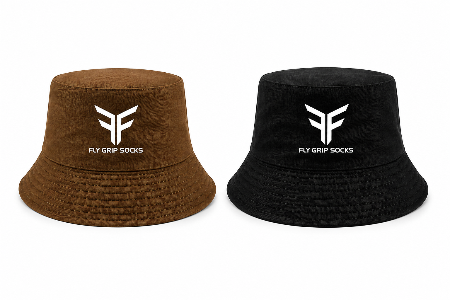Brown and black reversible bucket hat 