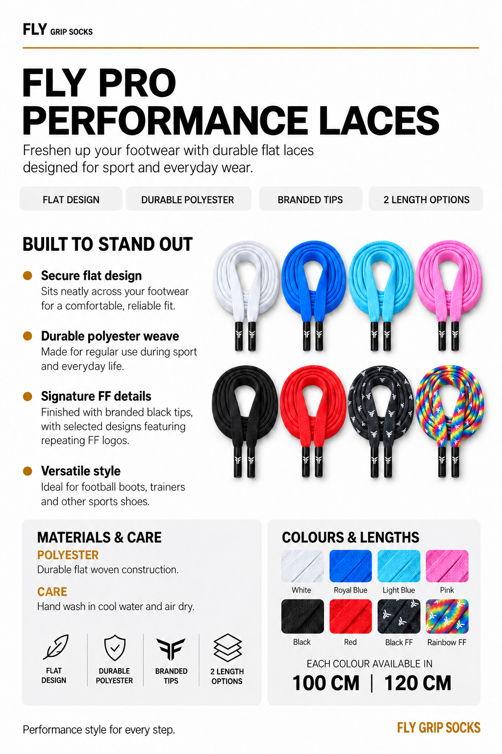 Fly Pro performance shoelaces